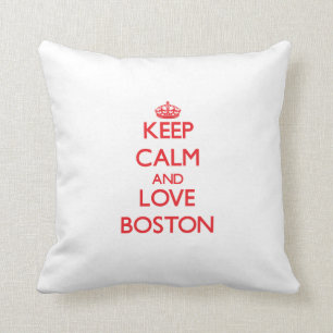 Keep Calm and Love Boston Cushion