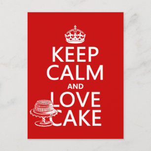 Keep Calm and Love Cake Postcard
