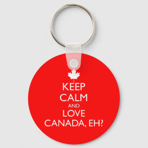 KEEP CALM AND LOVE CANADA, EH? KEY RING