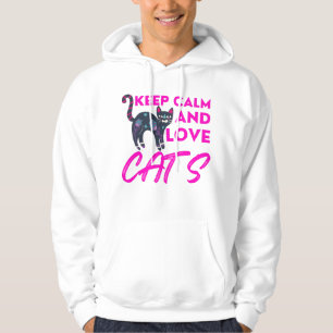 Keep Calm And Love Cats Christmas Hoodie