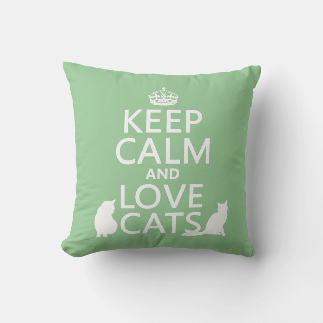 Keep Calm and Love Cats Cushion (Front)