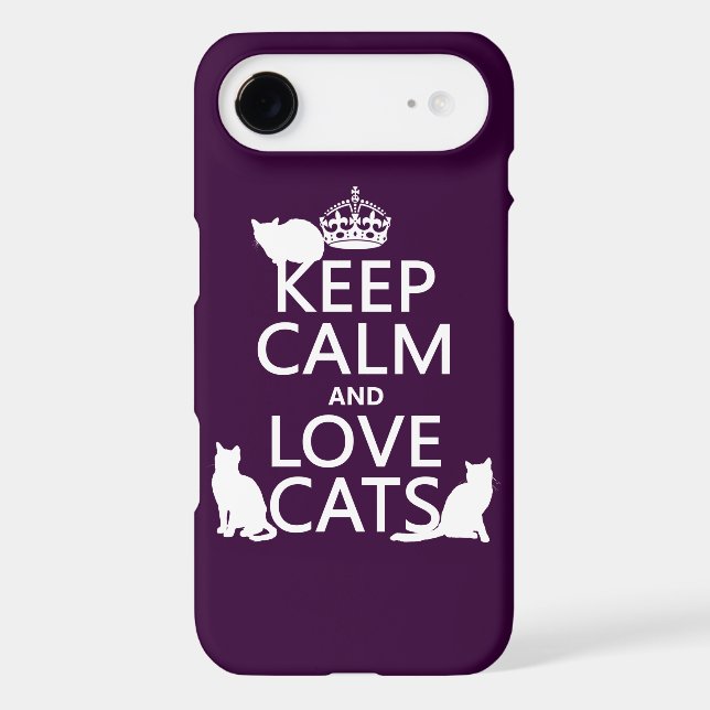 Keep Calm and Love Cats (in any colour) Case-Mate iPhone Case (Back)