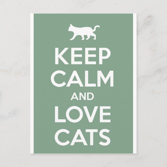 Keep Calm and Love Cats Postcard (Front)