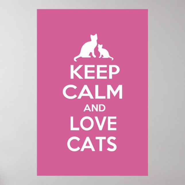 Keep Calm and Love Cats Poster (Front)