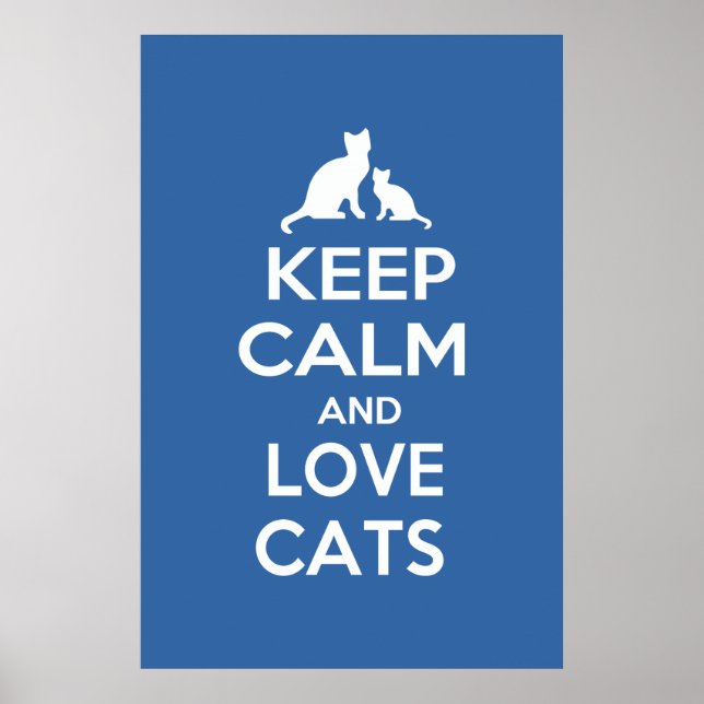 Keep Calm and Love Cats Poster (Front)