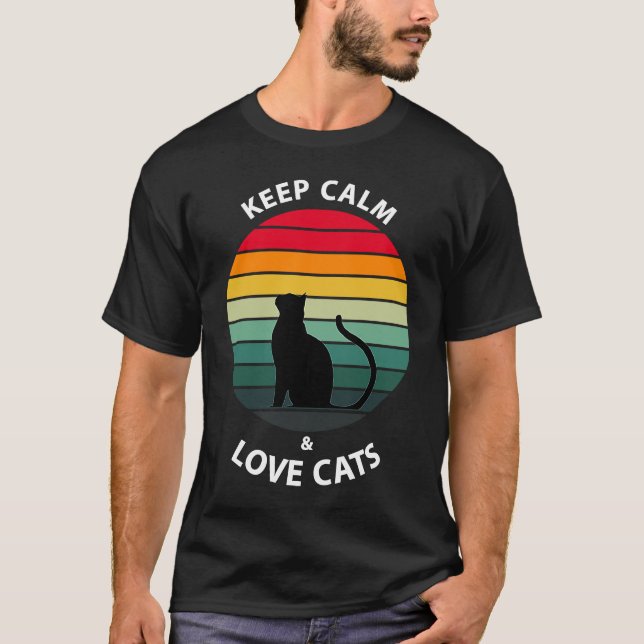 Keep calm and love cats T-Shirt (Front)