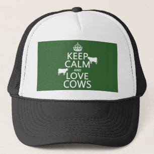 Keep Calm and Love Cows (all colours) Trucker Hat