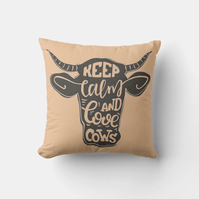 Keep Calm And Love Cows Cushion (Front)