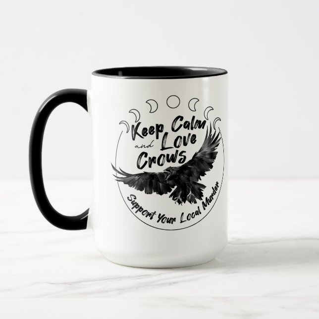 Keep Calm and Love Crows mug (Left)