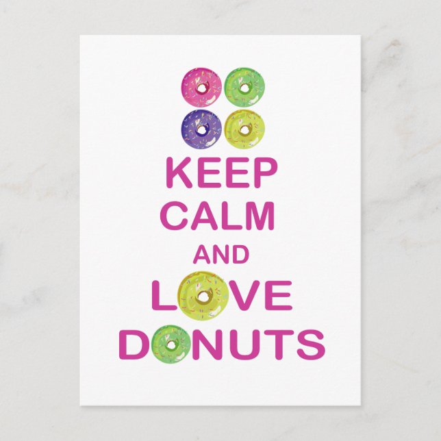 Keep Calm and Love Doughnuts Unique Doughnut Gift Postcard (Front)