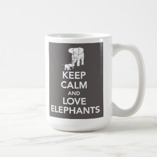 Keep Calm and Love elephants mug