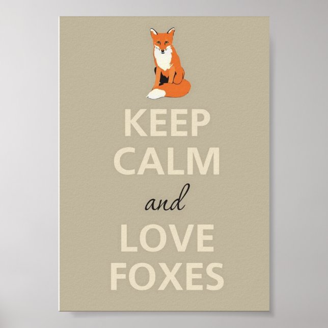 Keep Calm and Love Foxes Poster (Front)