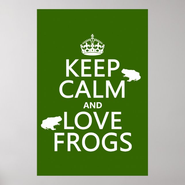 Keep Calm and Love Frogs (any background colour) Poster (Front)