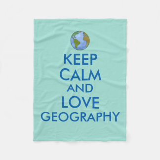 Keep Calm and Love Geography Customisable Fleece Blanket