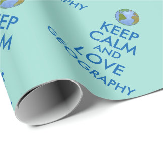 Keep Calm and Love Geography Customisable Wrapping Paper