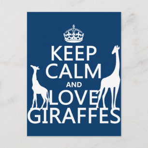 Keep Calm and Love Giraffes - all colours Postcard