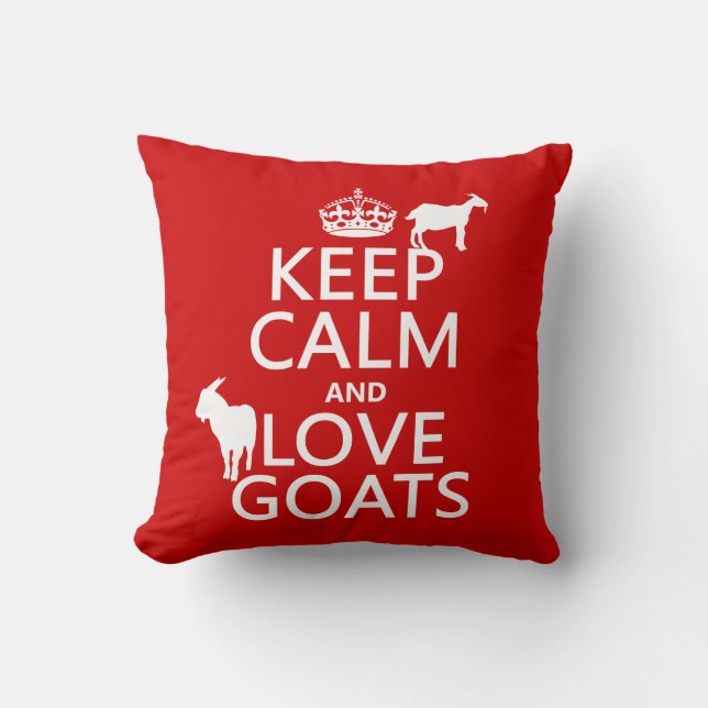 Keep Calm and Love Goats Cushion (Front)