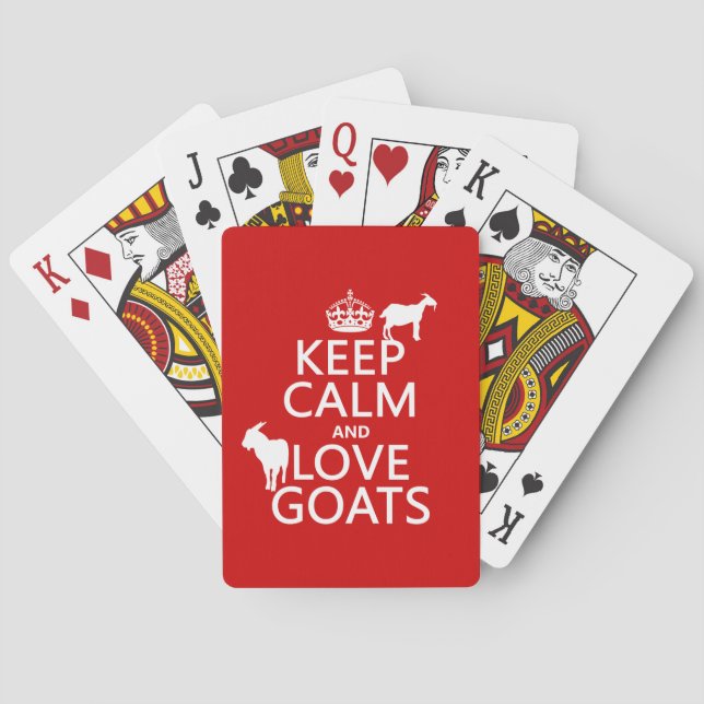 Keep Calm and Love Goats Playing Cards (Back)