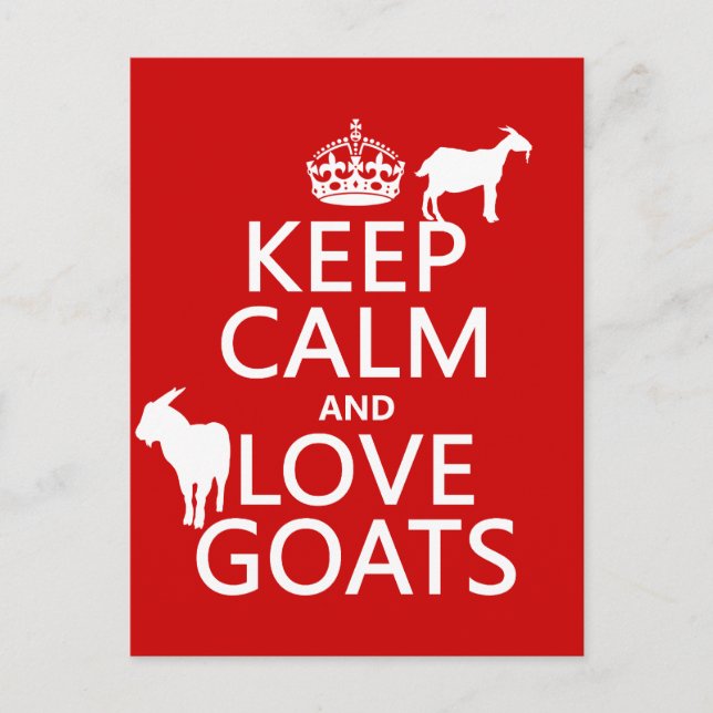 Keep Calm and Love Goats Postcard (Front)