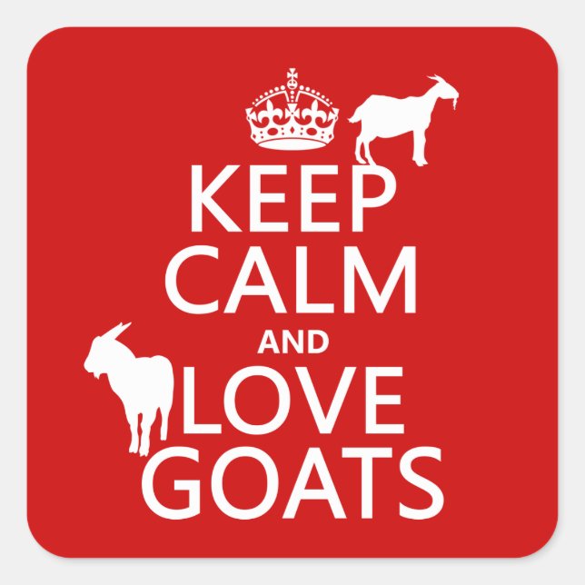 Keep Calm and Love Goats Square Sticker (Front)