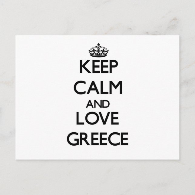 Keep Calm and Love Greece Postcard (Front)