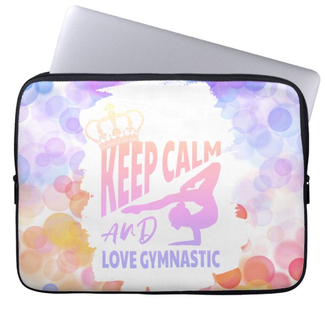Keep calm and love gymnastics - laptop sleeve (Front)