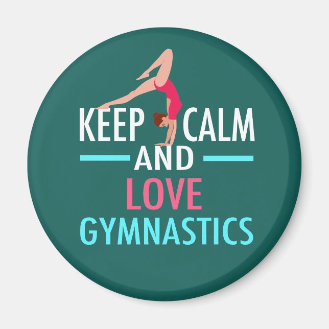 Keep Calm and Love Gymnastics Magnet (Front)