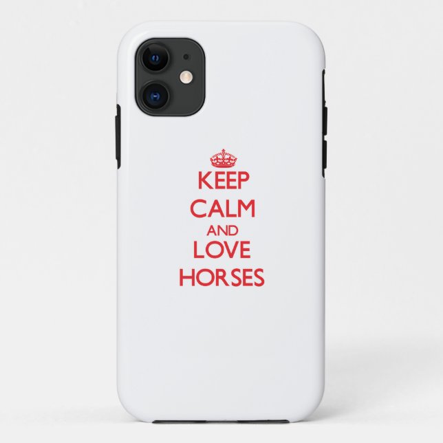 Keep calm and love Horses Case-Mate iPhone Case (Back)
