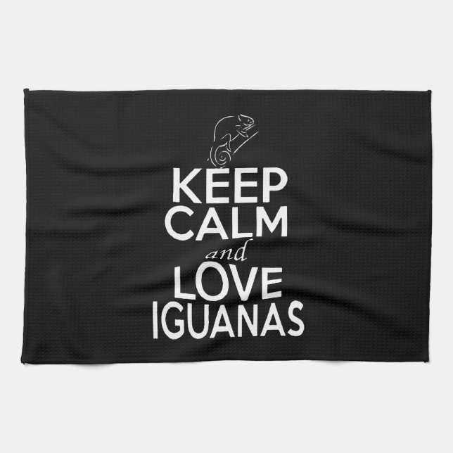 Keep calm and love Iguanas Tea Towel (Horizontal)