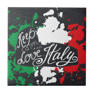 Keep Calm and Love Italy Ceramic Tile
