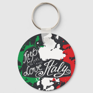 Keep Calm and Love Italy Key Ring