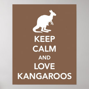 Keep Calm and Love Kangaroos print or poster