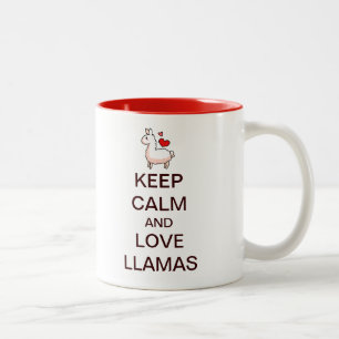 Keep Calm and Love Llamas Two-Tone Coffee Mug