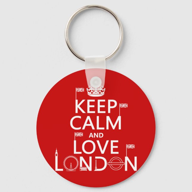 Keep Calm and Love London Key Ring (Front)