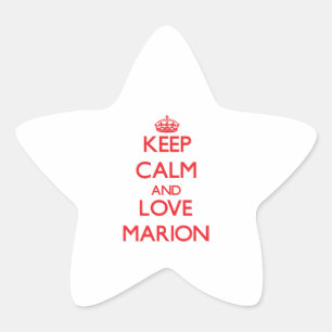 Keep Calm and Love Marion Star Sticker