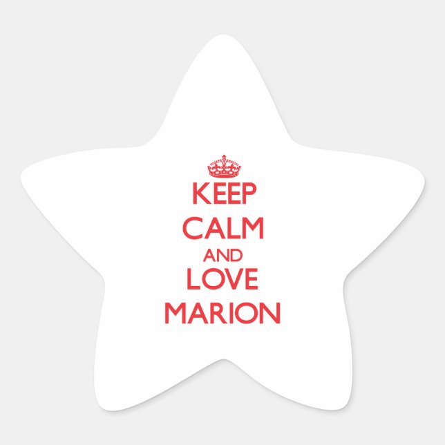 Keep Calm and Love Marion Star Sticker (Front)