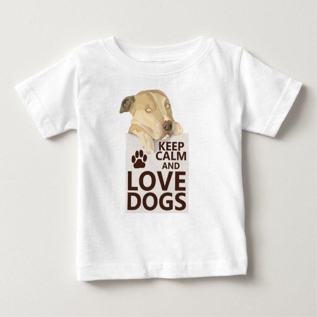 Keep Calm and Love My Big Dogs Photo Baby  T-Shirt (Front)