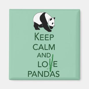 Keep Calm and Love Pandas Gift Art Print Magnet