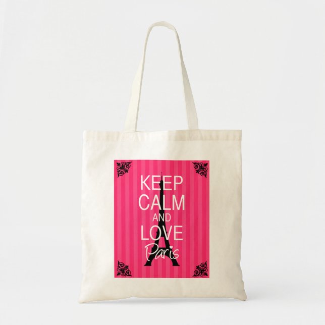 Keep Calm and Love Paris Tote Bag (Front)