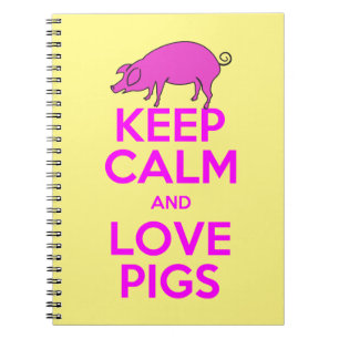 Keep Calm and Love Pink Pigs Notebook