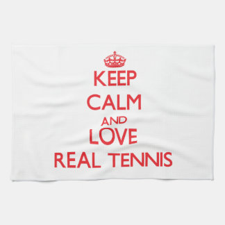 Keep calm and love Real Tennis Tea Towel