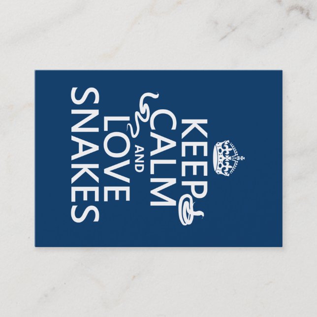 Keep Calm and Love Snakes (all colours) Business Card (Front)