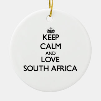 Keep Calm and Love South Africa Ceramic Tree Decoration