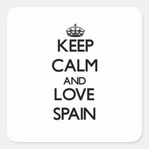 Keep Calm and Love Spain Square Sticker