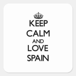 Keep Calm and Love Spain Square Sticker