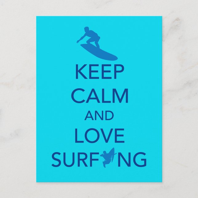 Keep Calm and Love Surfing gift selections Postcard (Front)