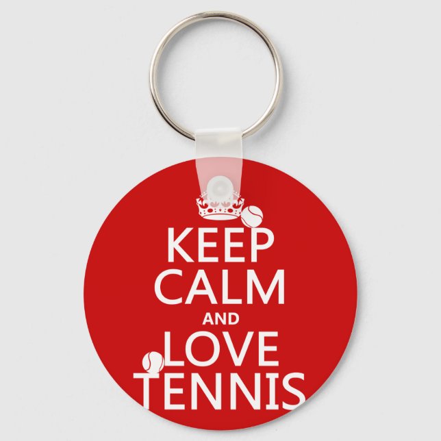 Keep Calm and Love Tennis Key Ring (Front)