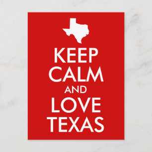 Keep Calm and Love Texas Red Postcard