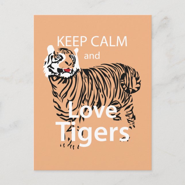 Keep Calm and Love Tigers Postcard (Front)