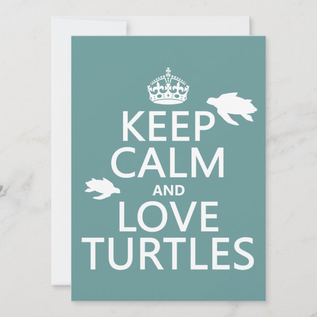 Keep Calm and Love Turtles Invitation (Front)
